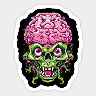 scary Brain Sticker